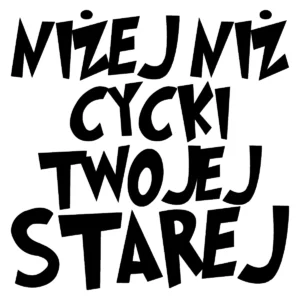 Naklejka Niżej niż cycki Twojej starej