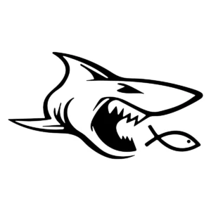 Naklejka Rekin i ryba