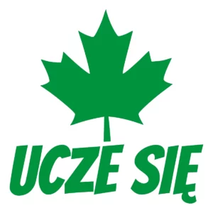 Naklejka zielony listek Ucze się