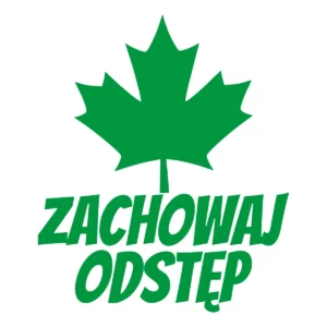 Naklejka zielony listek Zachowaj odstęp