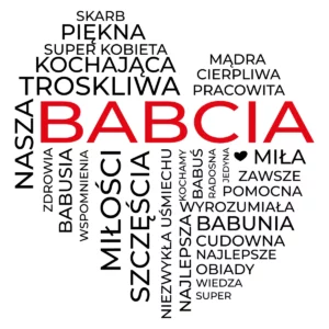 Naklejka serce prezent dla babci W60