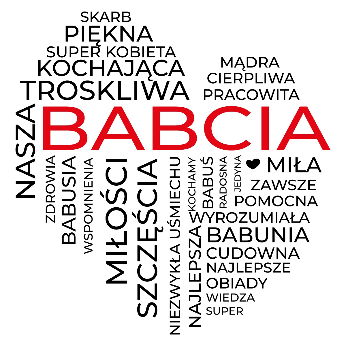 Naklejka serce prezent dla babci W60