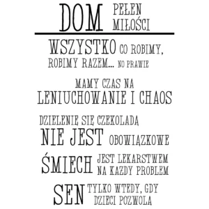 Naklejka Dom pełen miłości W08