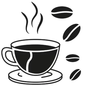 Naklejka Kawa filiżanka 20x20 cm