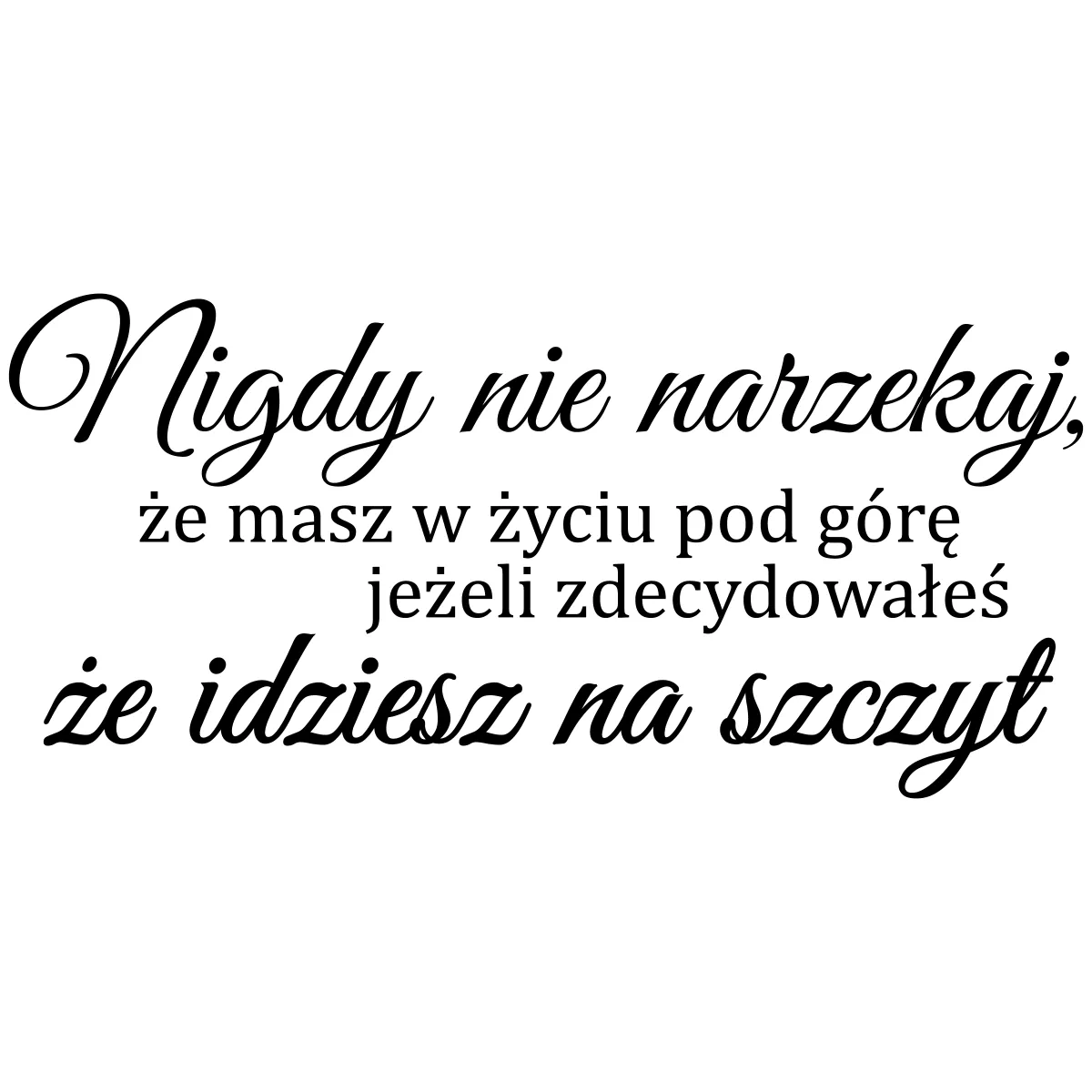 Naklejka Nigdy nie narzekaj W41