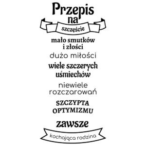 Naklejka Przepis na szczęście W21