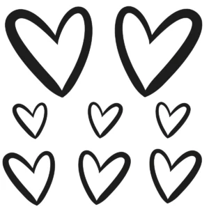 Naklejka Serce rysowane arkusz 20x20 cm