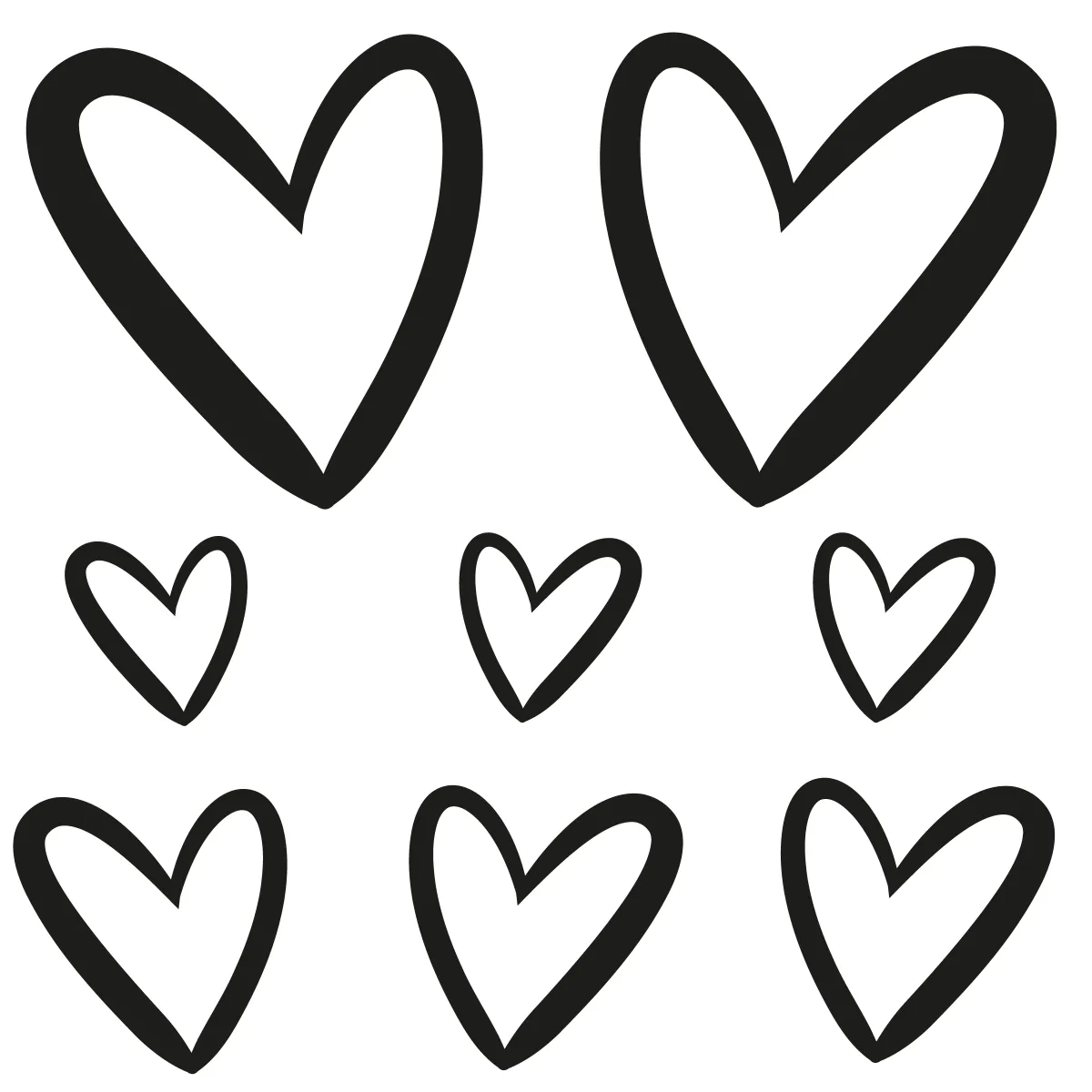 Naklejka Serce rysowane arkusz 20x20 cm