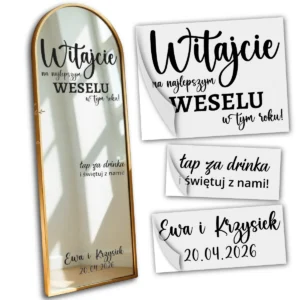 naklejki na lustro wesele