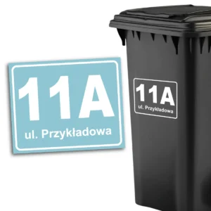Naklejka na kosz do segregacji z twoim adresem