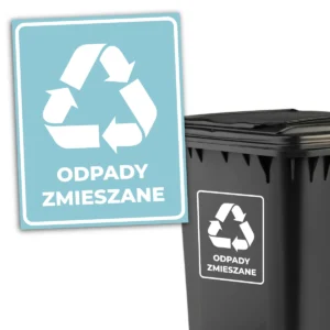 Naklejka na kosz do segregacji - odpady zmieszane