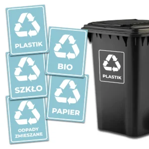 Naklejki na kosze do segregacji DUŻE zestaw