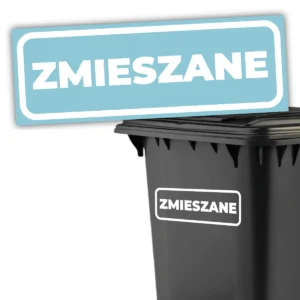 Naklejka na kosz do segregacji DUŻA - zmieszane