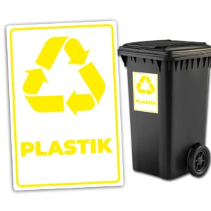 Naklejka na kosz do segregacji śmieci Plastik