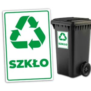 Naklejka na kosz do segregacji śmieci Szkło