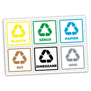 naklejki na kosze do segregacji śmieci