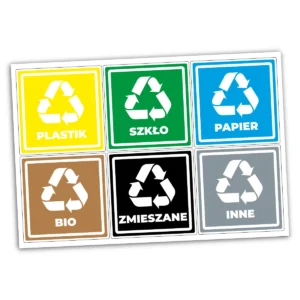 naklejki na kosze do segregacji