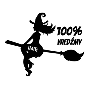 Naklejka Wiedźma 100% z imieniem